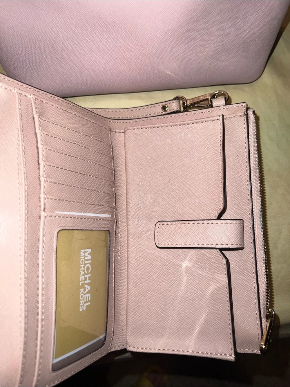 Michael Kors Blush Pink Saffiano Crossbody Bag with Wallet